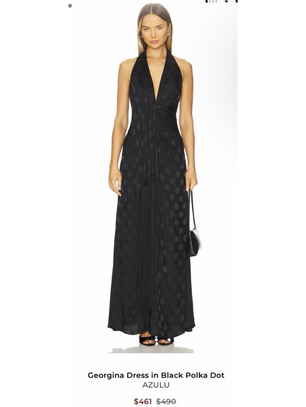 Georgina Dress in Black Polka Dot AZULU Tags On W/flaw $468